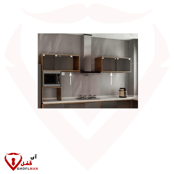 مکانیزم تاپ لاین TM2 دو درب توکار شیشه ای با عرض حداکثر ۲۴۰ کد: K523  فانتونی FANTONI