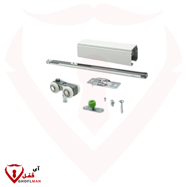 مکانیزم Slide line درب ریلی تک لنگه با آرام بند کد SSD-01-ECO سارو SARO