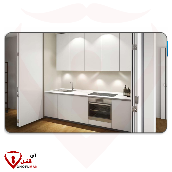 مکانیزم درب ریلی آکاردئونی بدون ریل از کف کد BT10 بلو BLUE