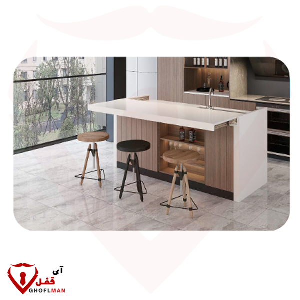 مکانیزم ریل باز شوی میز جزیره کد BT22 بلو BLUE